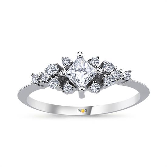 Pırlanta Fantazi Tektaş Yüzük 0.45 Ct
