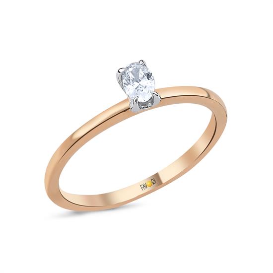 Pırlanta Oval Tektaş Yüzük 0.18 Ct
