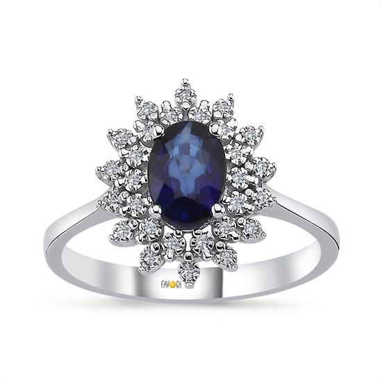 Pırlanta Safir Yüzük