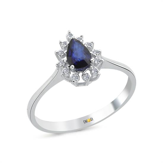 Pırlanta Safir Yüzük