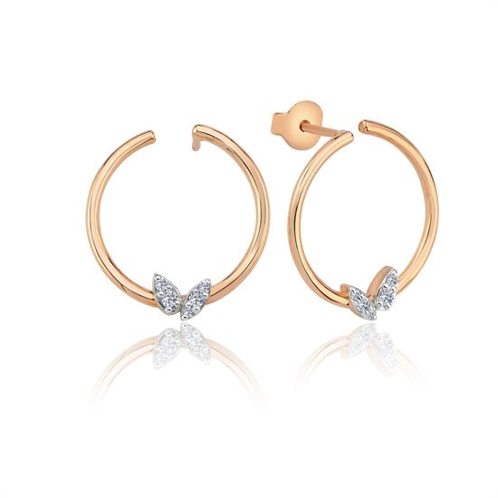 Pırlanta Tasarım Küpe 0.12 Ct
