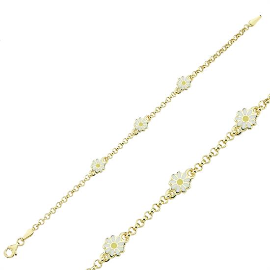 Papatya Çocuk Bilekliği 14 Ayar Altın