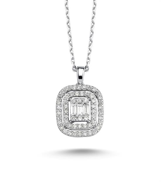 Pırlanta Baget Kolye 0,35 Ct