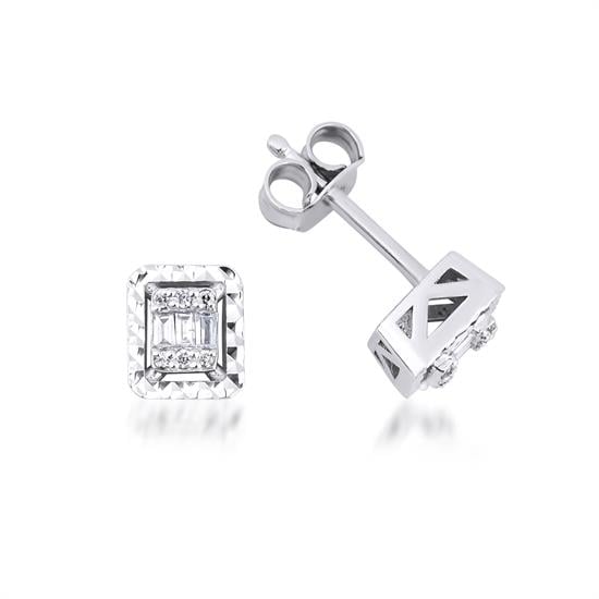 Pırlanta Baget Küpe 0,12 Ct