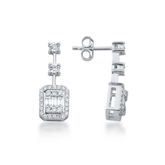 Pırlanta Baget Küpe 0,64 Ct