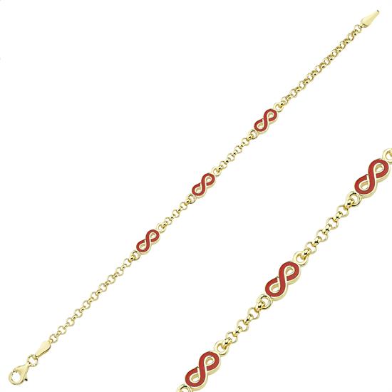 Sonsuzluk Çocuk Bilekliği 14 Ayar Altın