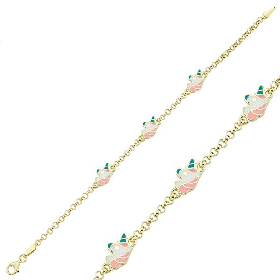 Unıcorn Çocuk Bilekliği 14 Ayar Altın