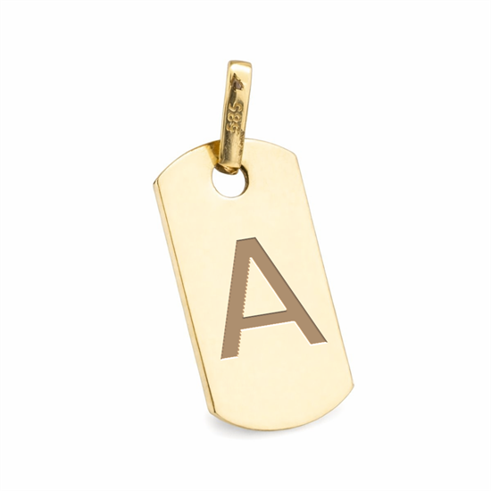 A Harfi Asker Plaka 14 Ayar Altın Kolye