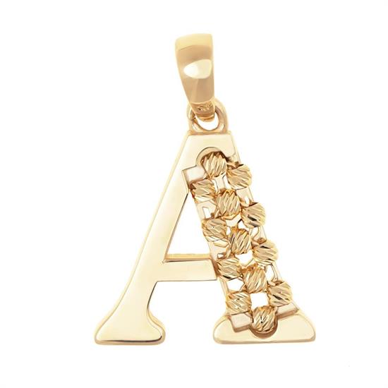 A Harfi Dorika Toplu 14 Ayar Altın Kolye Ucu