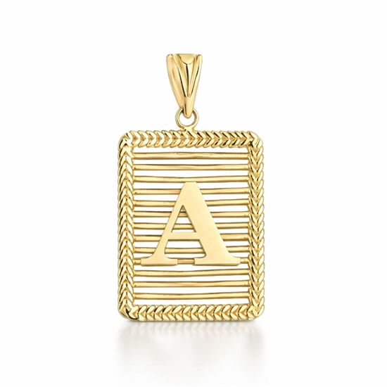 A Harfi Izgara Model 14 Ayar Kolye Ucu