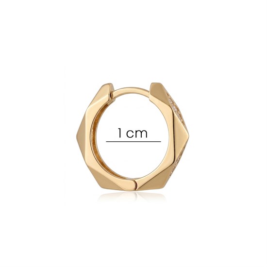 Taşlı Halka Küpe 14 Ayar Altın