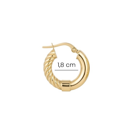 Dokulu 14 Ayar Altın Halka Küpe