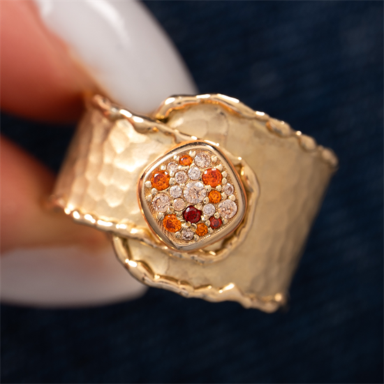 Cetaş Eterna Renkli Taşlı 14 Ayar Altın Yüzük