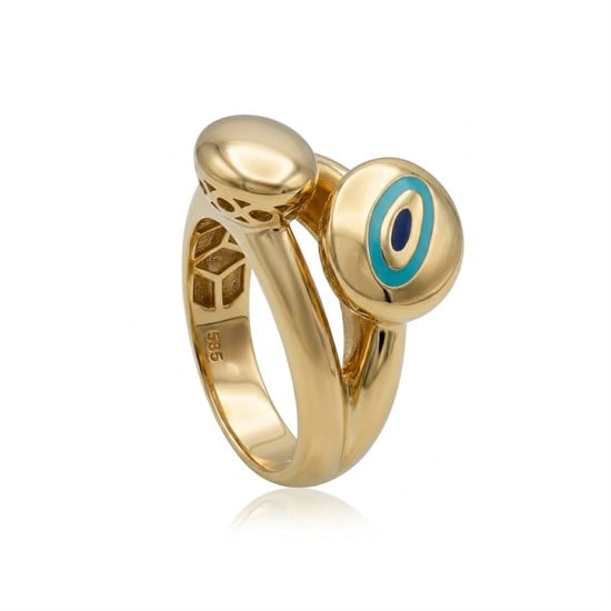 Cetaş Fortuna Yüzük Sarı Altın Mineli