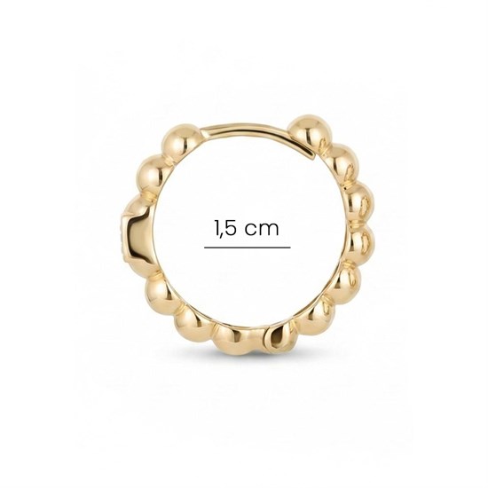 Dorika Tektaşlı Halka Küpe 14 Ayar Altın