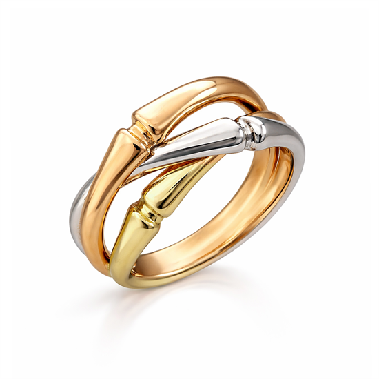 Cetaş Tasarım Üç Renkli 14 Ayar Altın Yüzük