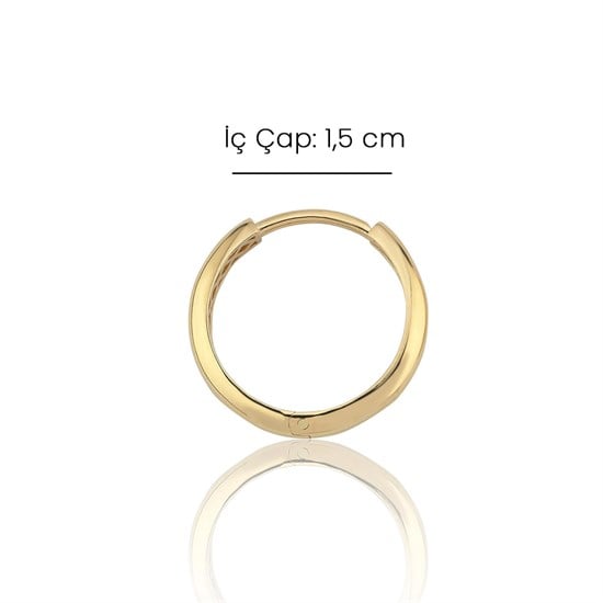 Sade Altın Halka Küpe 1,5 Cm