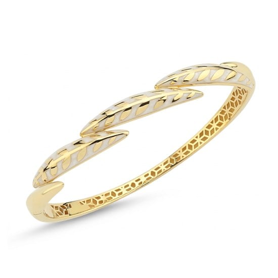 Cetaş Olivia Beyaz Mineli 14 Ayar Altın Kelepçe