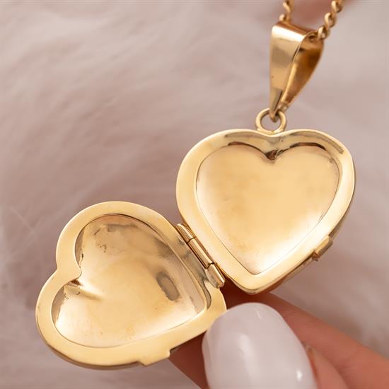 Açılabilir Kalp 14 Ayar Altın Kolye