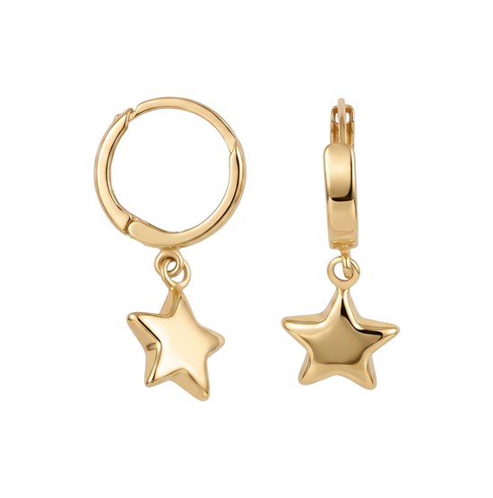 Sallantılı Yıldız Küpe 14 Ayar Altın