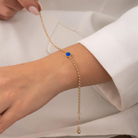 Altıgen Model 14 Ayar Altın Bileklik