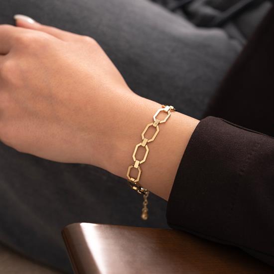 Altıgen Model 14 Ayar Altın Bileklik