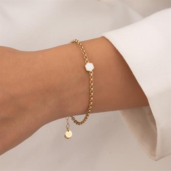 Altıgen Model 14 Ayar Altın Bileklik