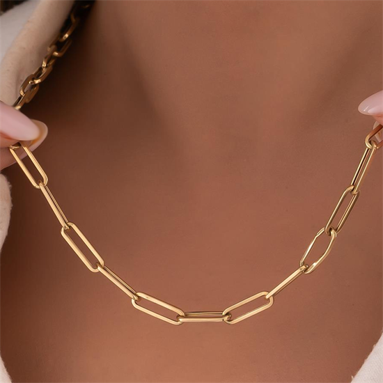 Altın Ataç Modeli Zincir 14 Ayar 5 Mm