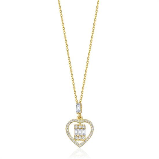 Altın Baget Taşlı Kolye