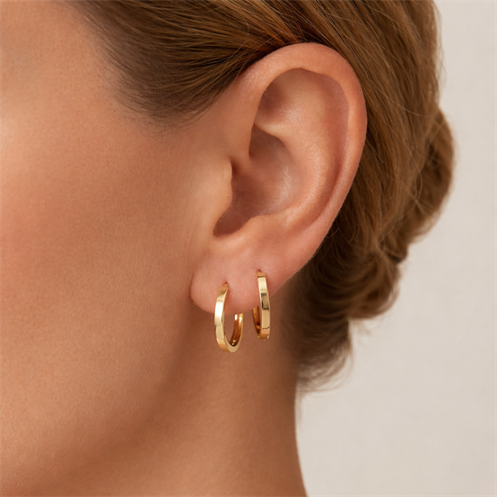 Altın Halka Küpe 14 Ayar