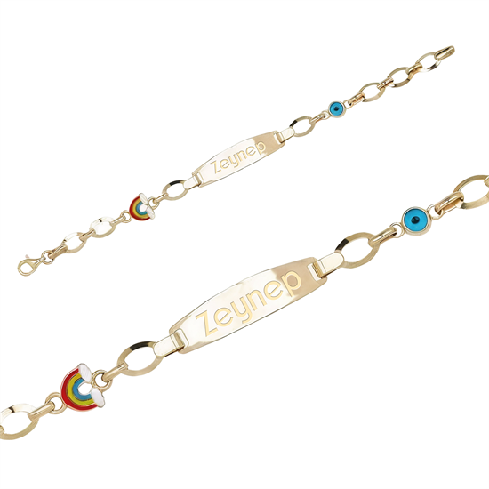 Altın Nazar Boncuklu İsimli Bileklik