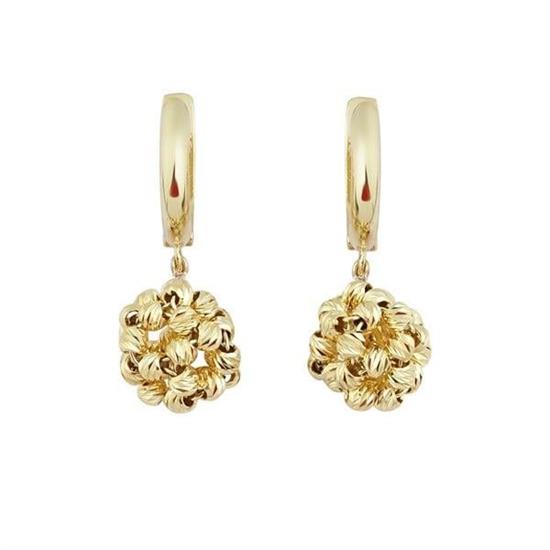 Altın Örme Top Küpe