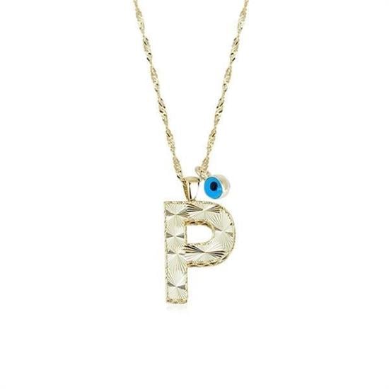 Altın P Harf Kolye 14 Ayar