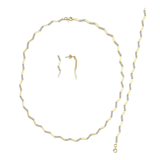 Altın Taşlı Nişan Seti