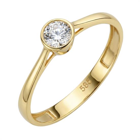 Altın Tektaş Yüzük 14 Ayar