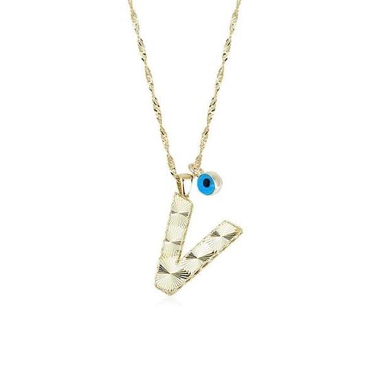 Altın V Harf Kolye 14 Ayar