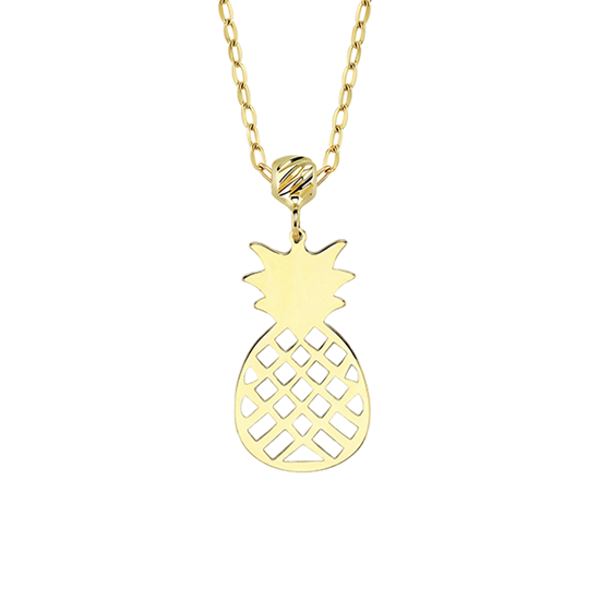 Ananas Figürlü 14 Ayar Altın Kolye