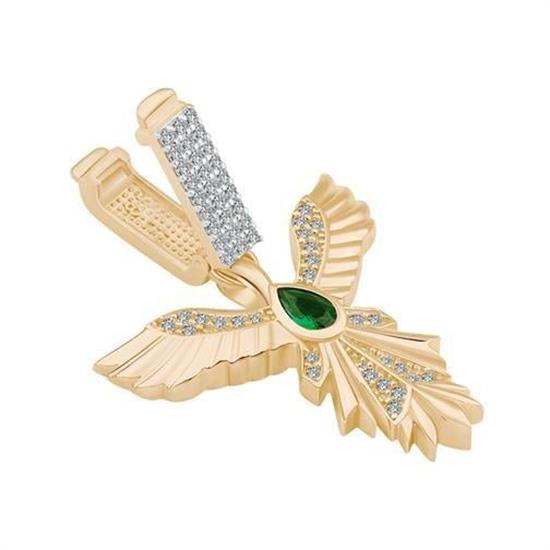 14 Ayar Altın Anka Kuşu Sallantılı 9Mm Bileklik Charm