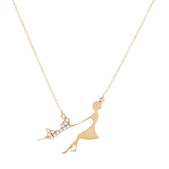 Anne Kız Kolye 14 Ayar Altın