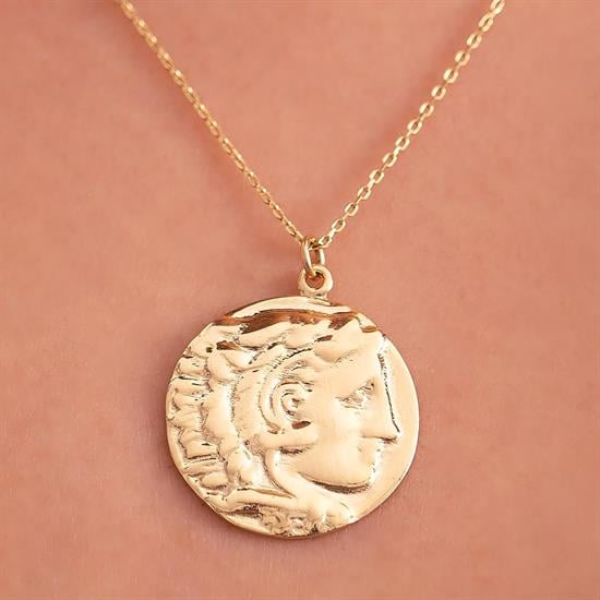 Antik Roma Figürü Kolye 14 Ayar Altın