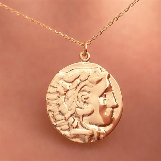 Antik Roma Figürü Kolye 14 Ayar Altın