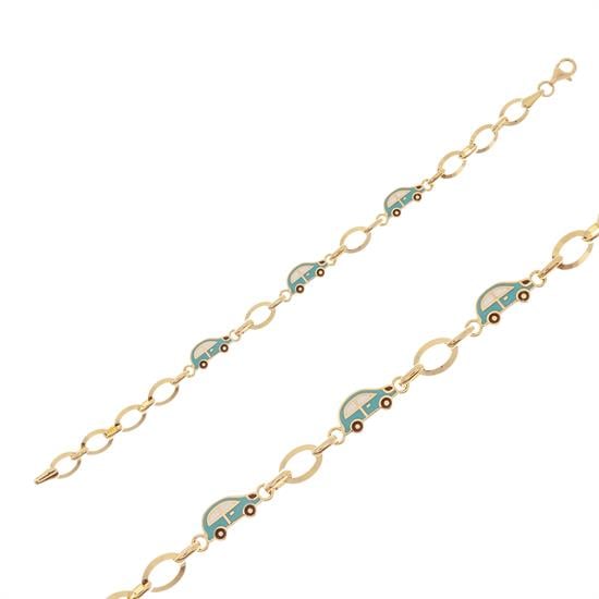 Araba Figürlü Çocuk Bileklik 14 Ayar Altın