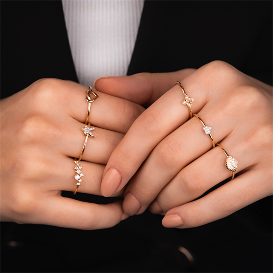 Aşk Düğümü Kalp 14 Ayar Altın Yüzük