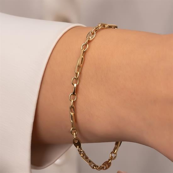 Ataç Detaylı 14 Ayar Altın Bileklik