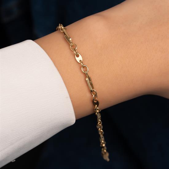 Ataç Detaylı 14 Ayar Altın Bileklik