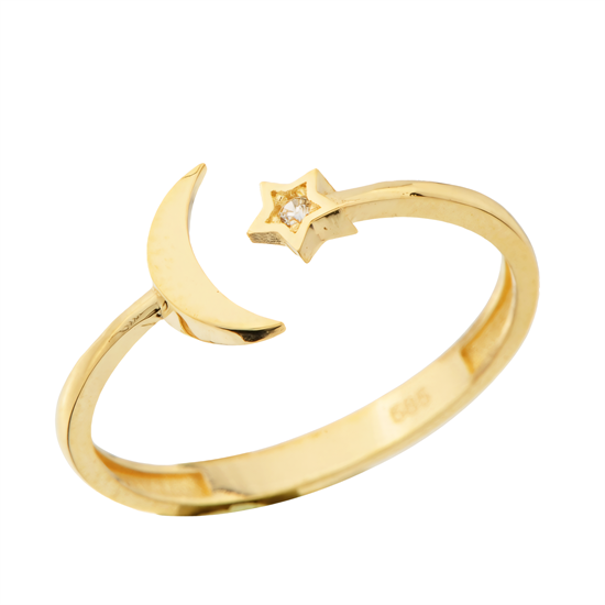 Ay Yıldız 14 Ayar Altın Yüzük