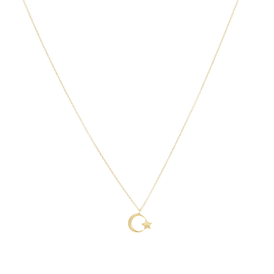Ay Yıldız Kolye 14 Ayar Altın