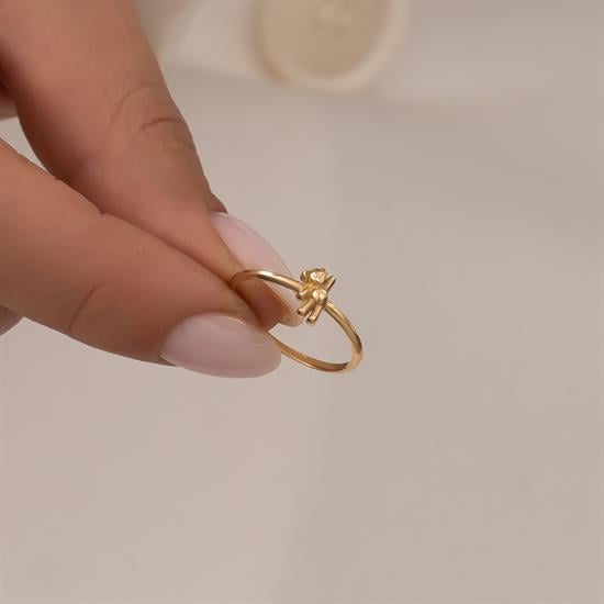 Ayı Figürlü 14 Ayar Altın Yüzük