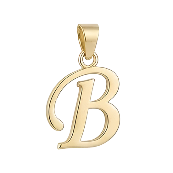 B Harfi El Yazısı 14 Ayar Kolye Ucu