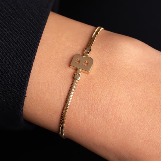 B Harfli Bileklik 14 Ayar Altın